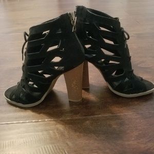 Parker & Sky Peep Toe Suede Boots